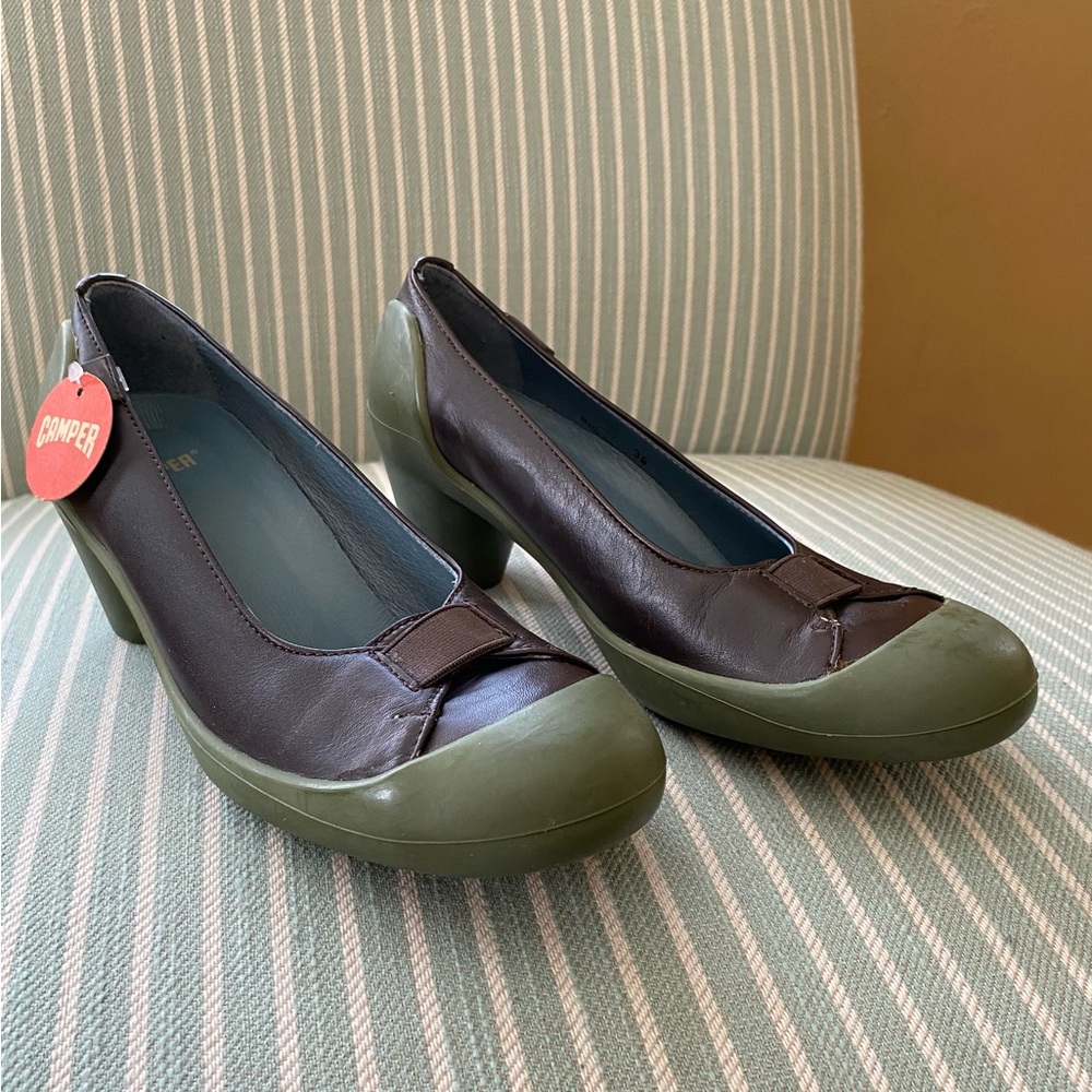 Camper Women's Olive and Chocolate Heels